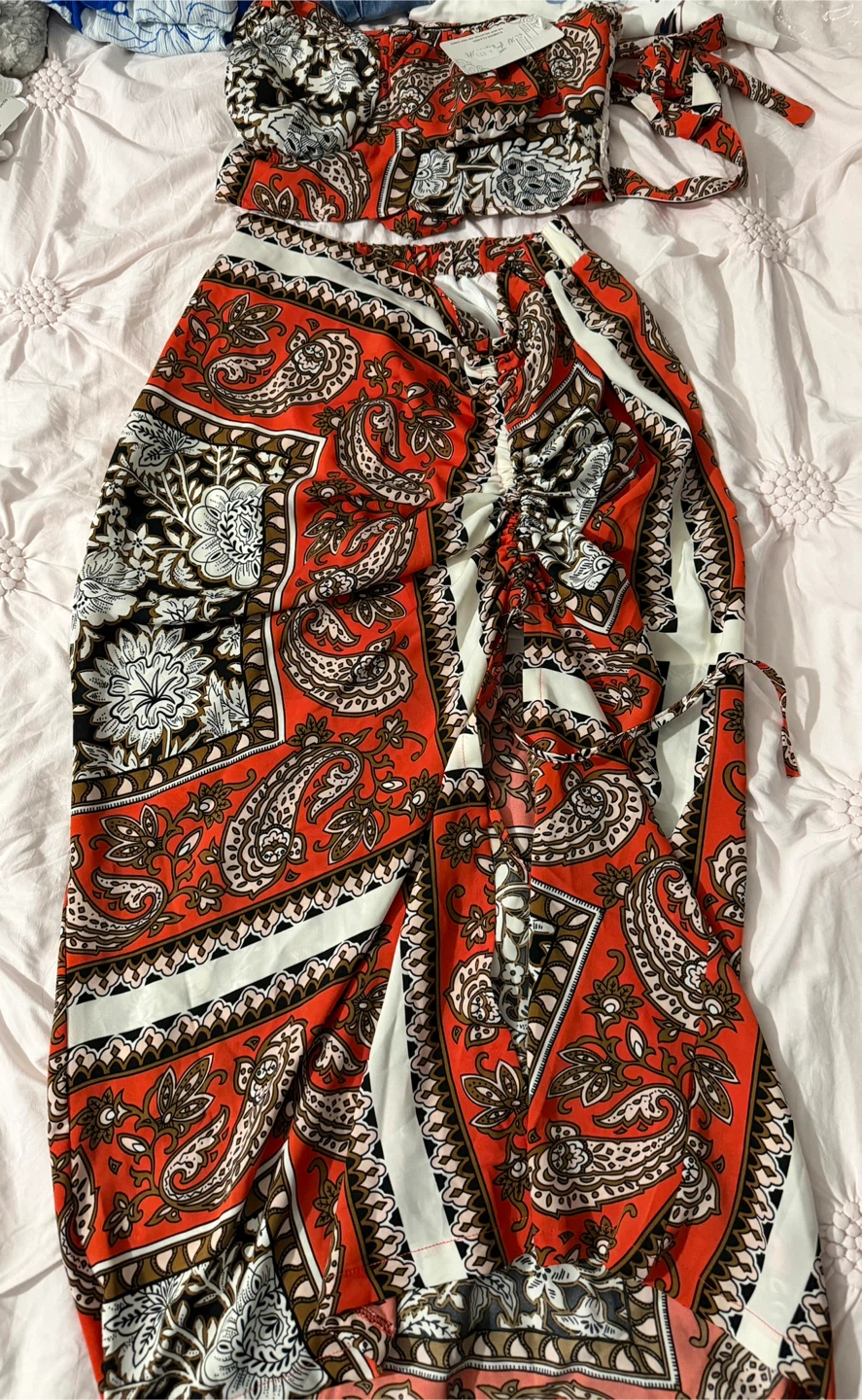 Paisley Print Crop Top and Skirt Set - photo 4