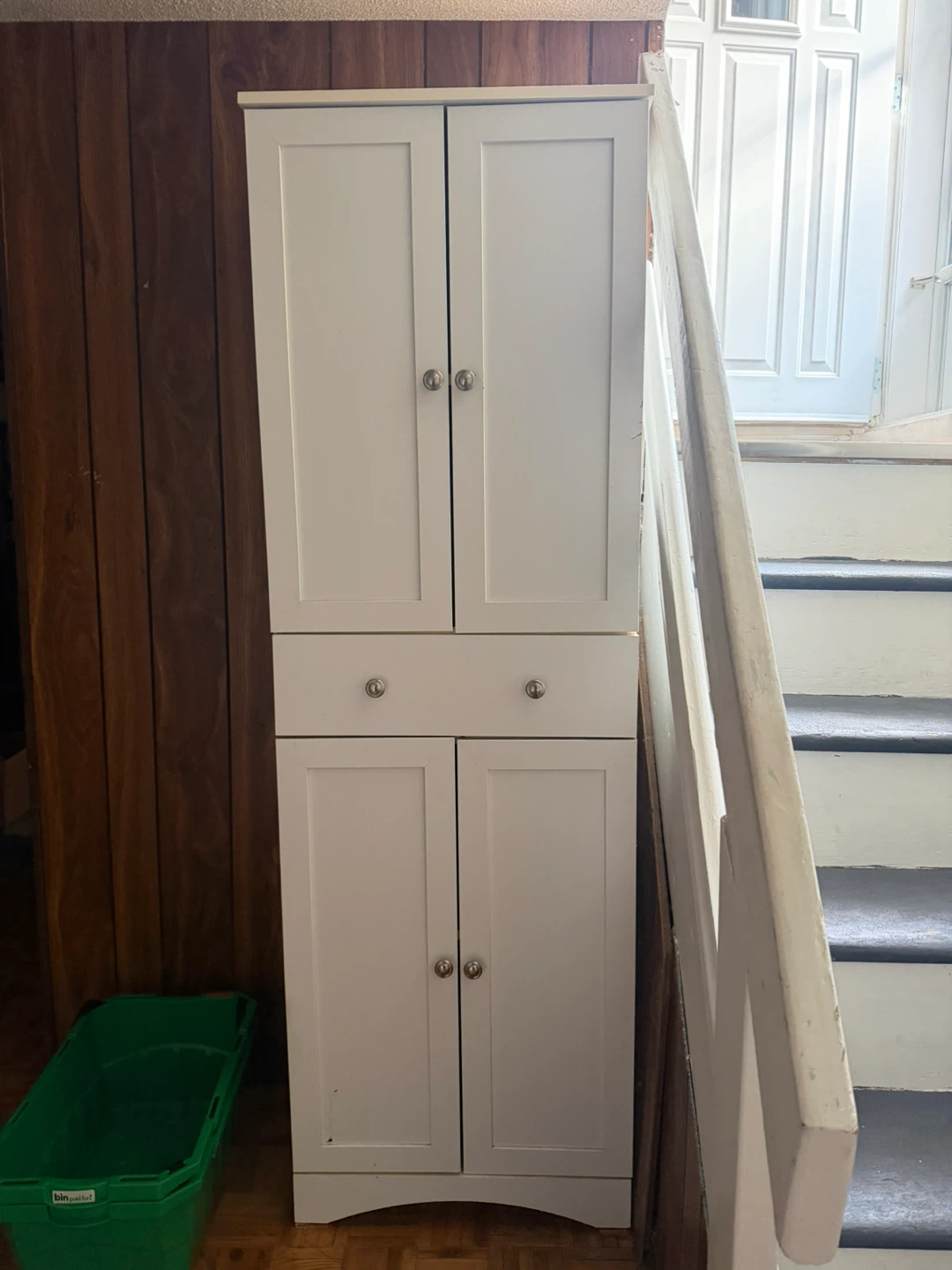 White Storage Cabinet with Drawers