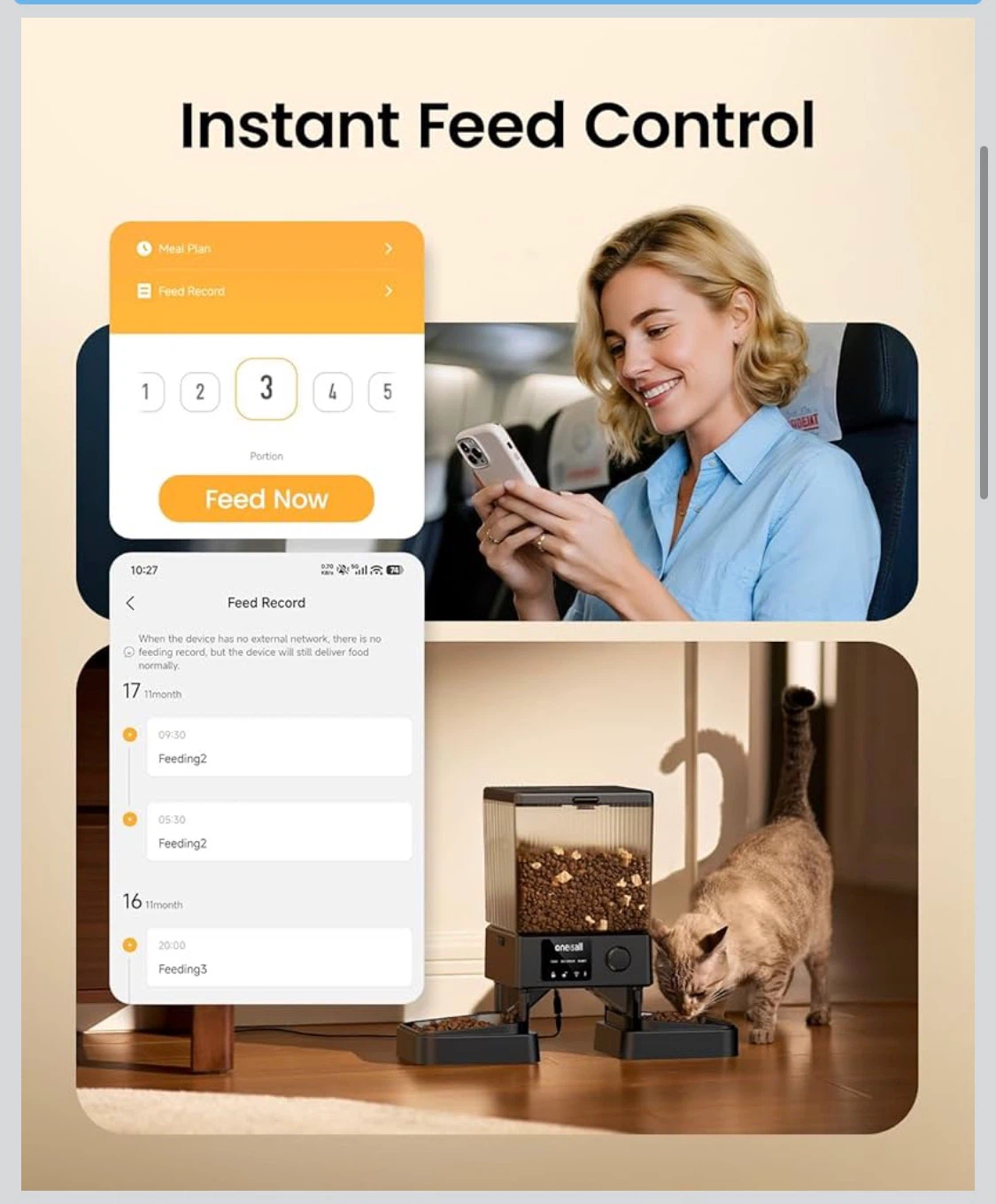 Oneisall Automatic Pet Feeder - photo 2