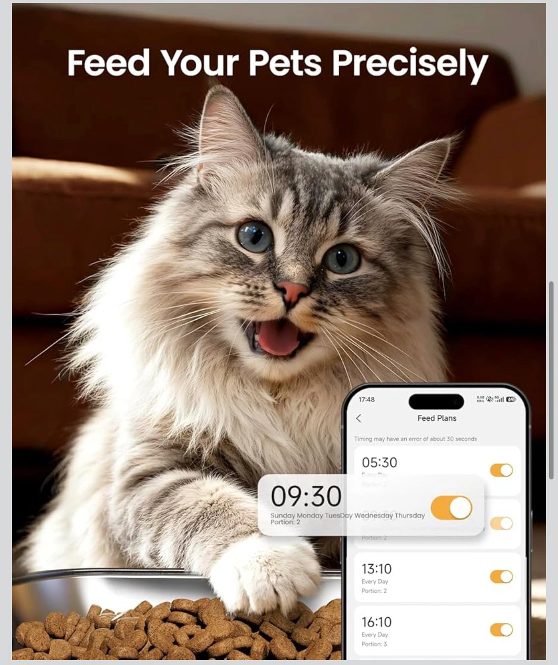 Oneisall Automatic Pet Feeder - photo 4