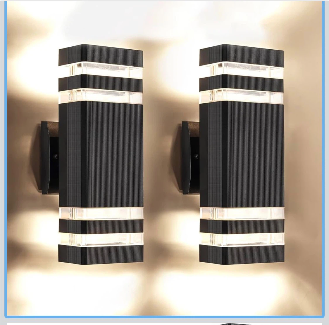 Black Outdoor Wall Lights (Set of 2)