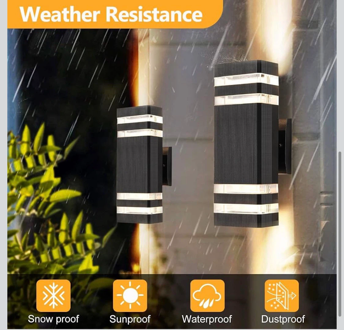 Black Outdoor Wall Lights (Set of 2) - photo 3