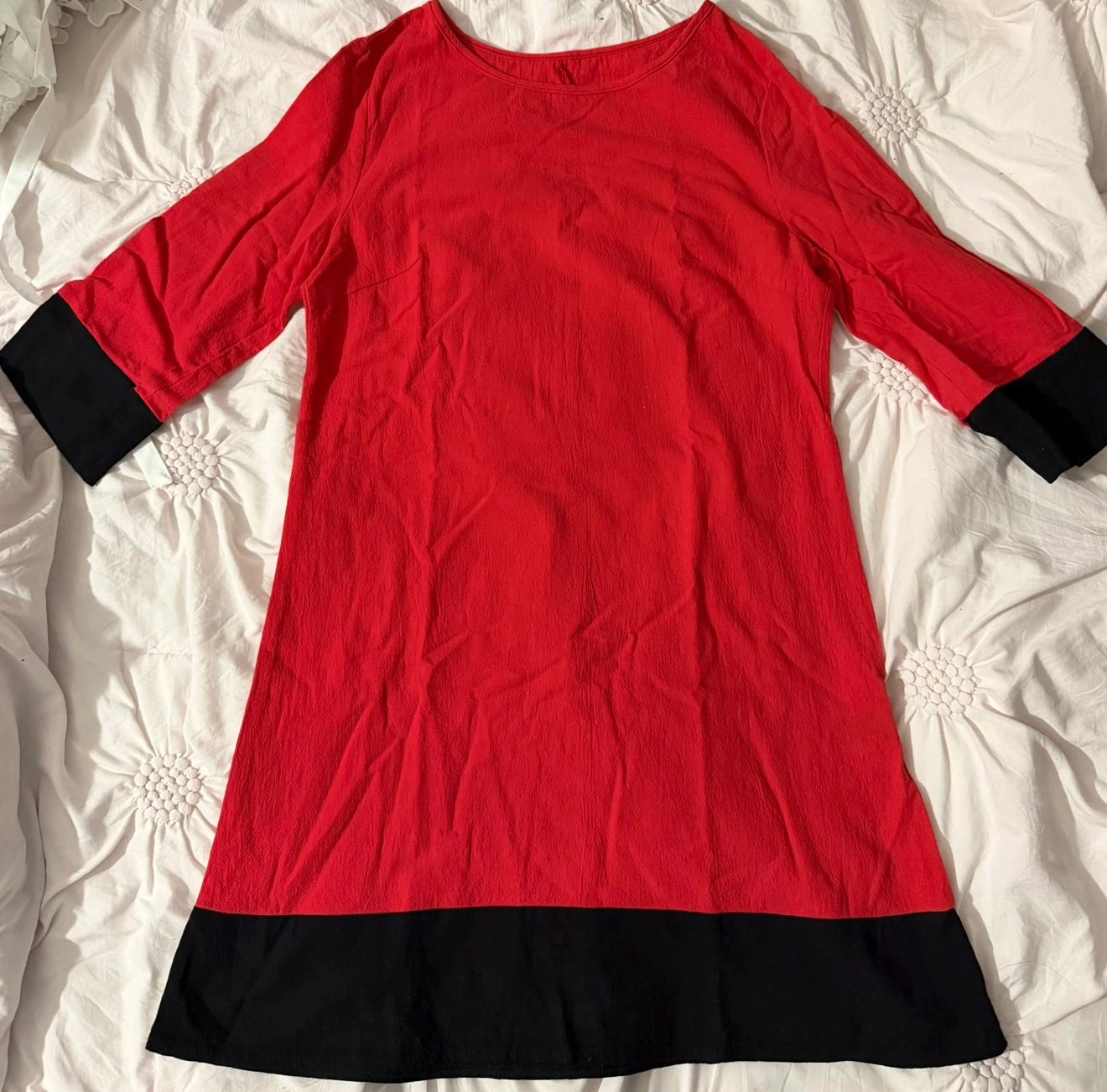 Red Dress with Black Accents