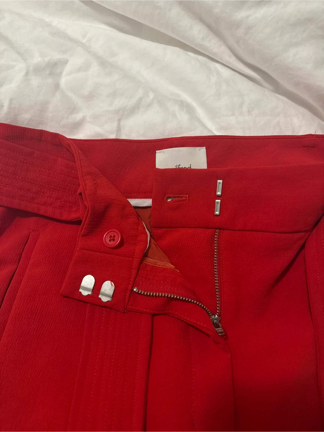 Wilfred Red Belted Shorts Size 10 - photo 4