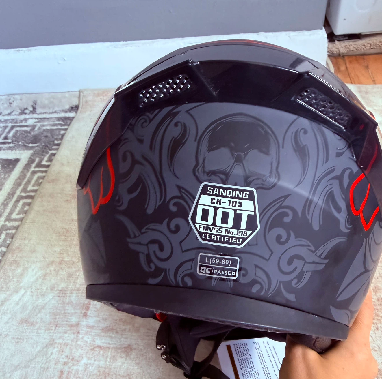 Sanding DOT Motorcycle Helmet - photo 2