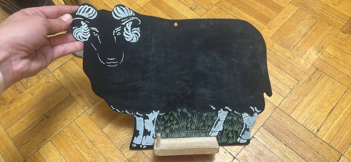 Vintage Sheep Chalkboard 1992