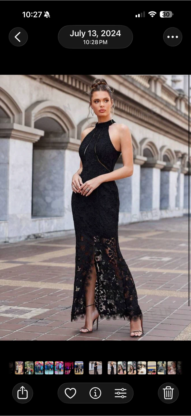 Elegant Black Lace Maxi Dress