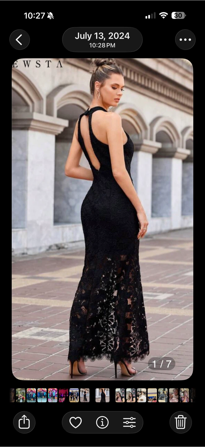Elegant Black Lace Maxi Dress - photo 2