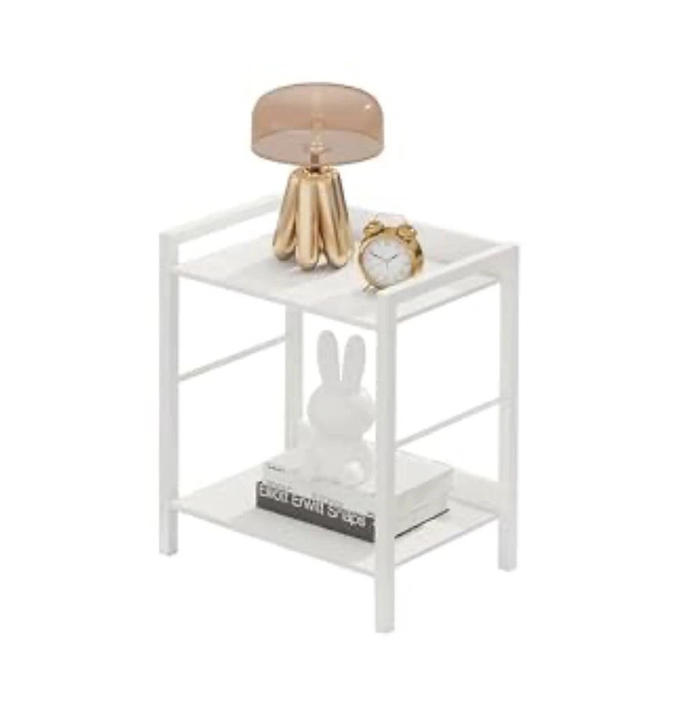 White 2-Tier Side Table