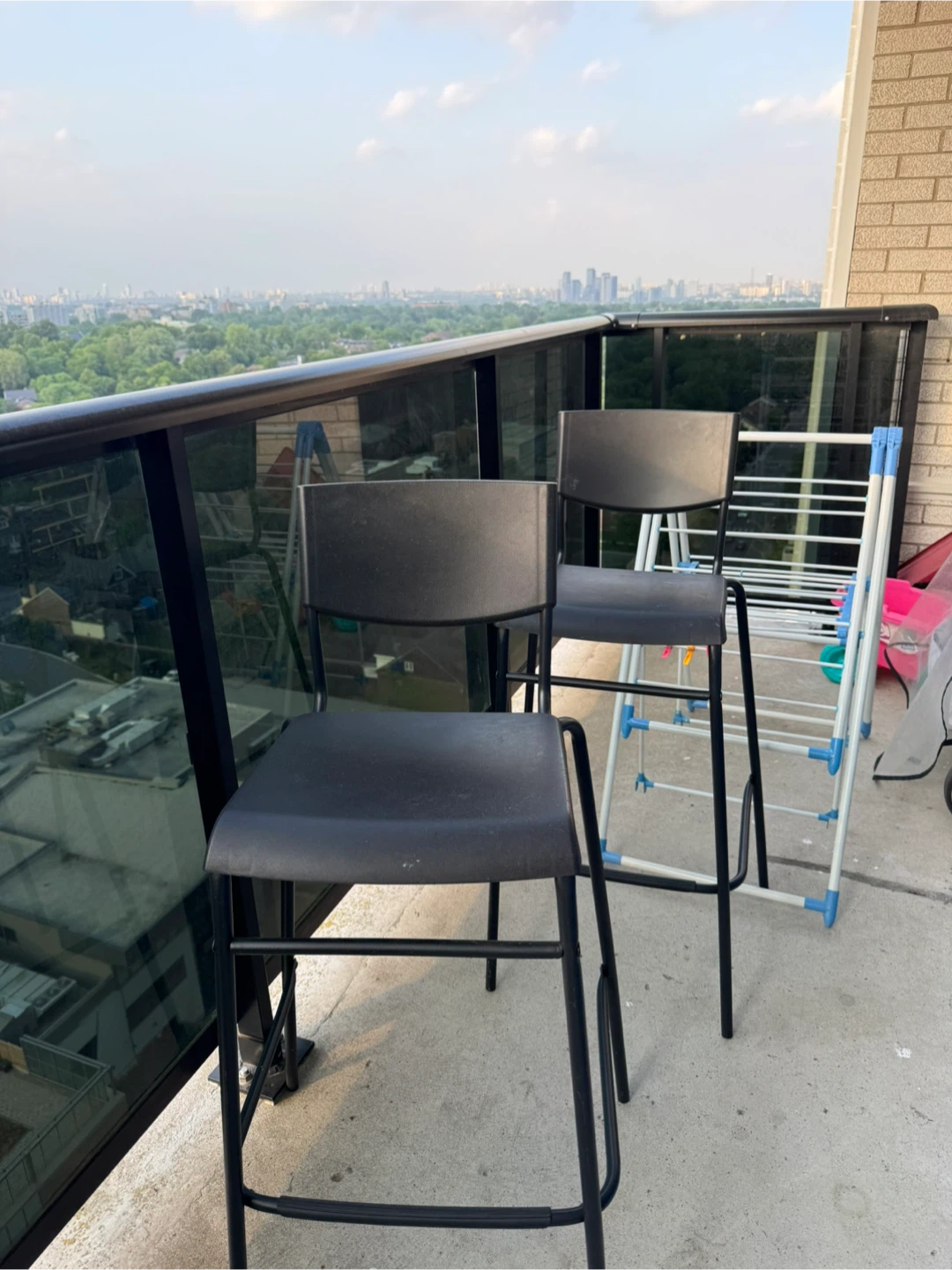 Two Black Bar Stools