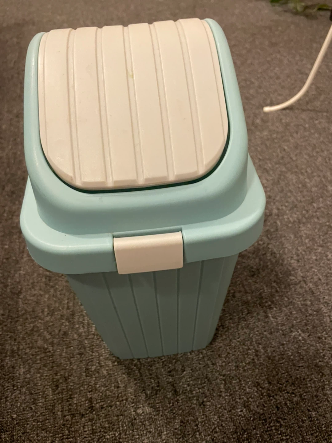 Light Blue Plastic Bin with Lid