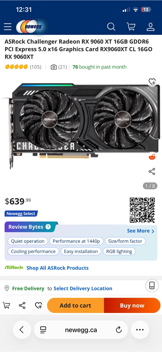 ASRock Challenger Radeon RX 9060 XT Graphics Card 16GB GDDR6 - photo 2