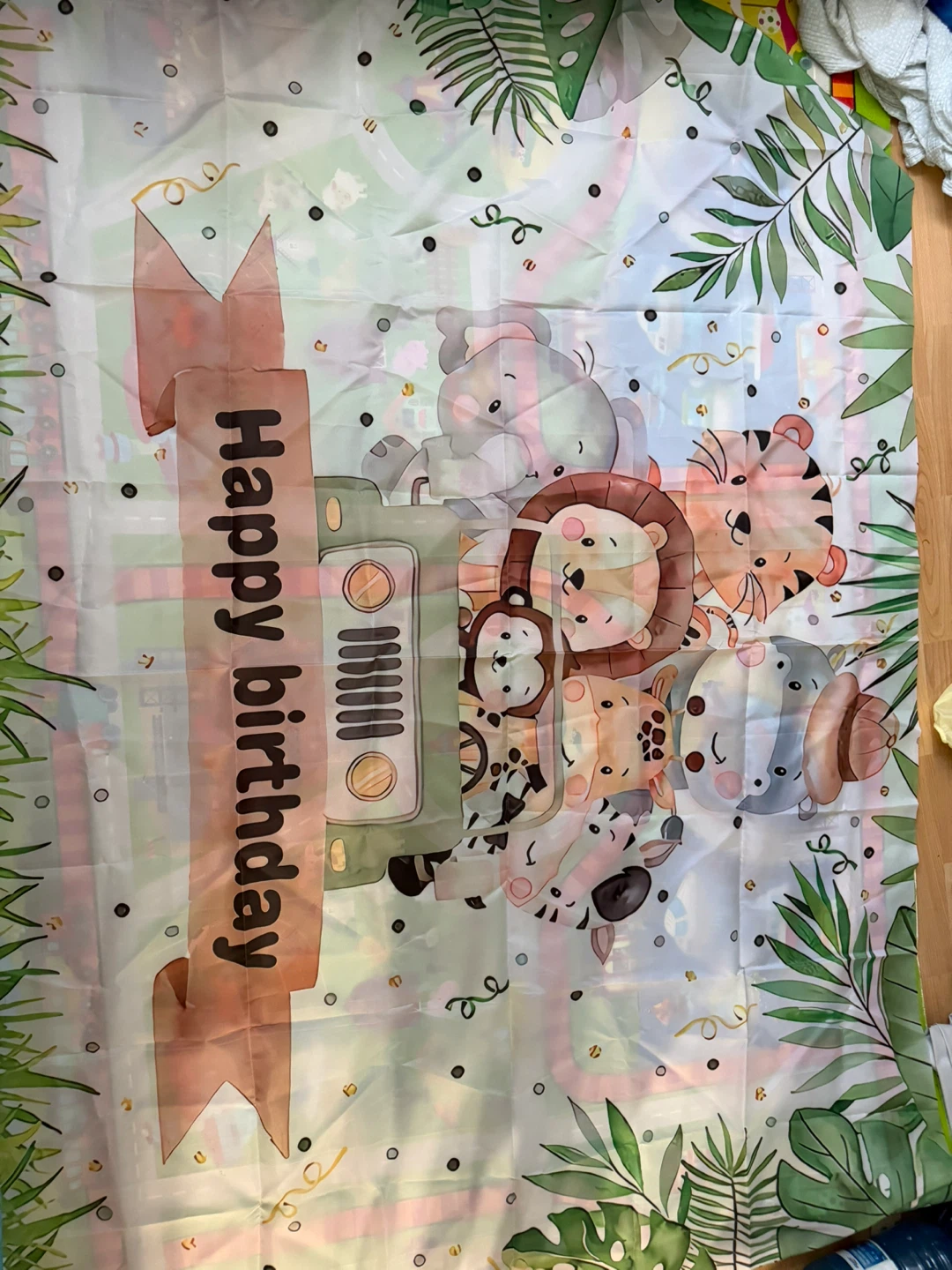 NEW Safari Animal Birthday Backdrop Banner