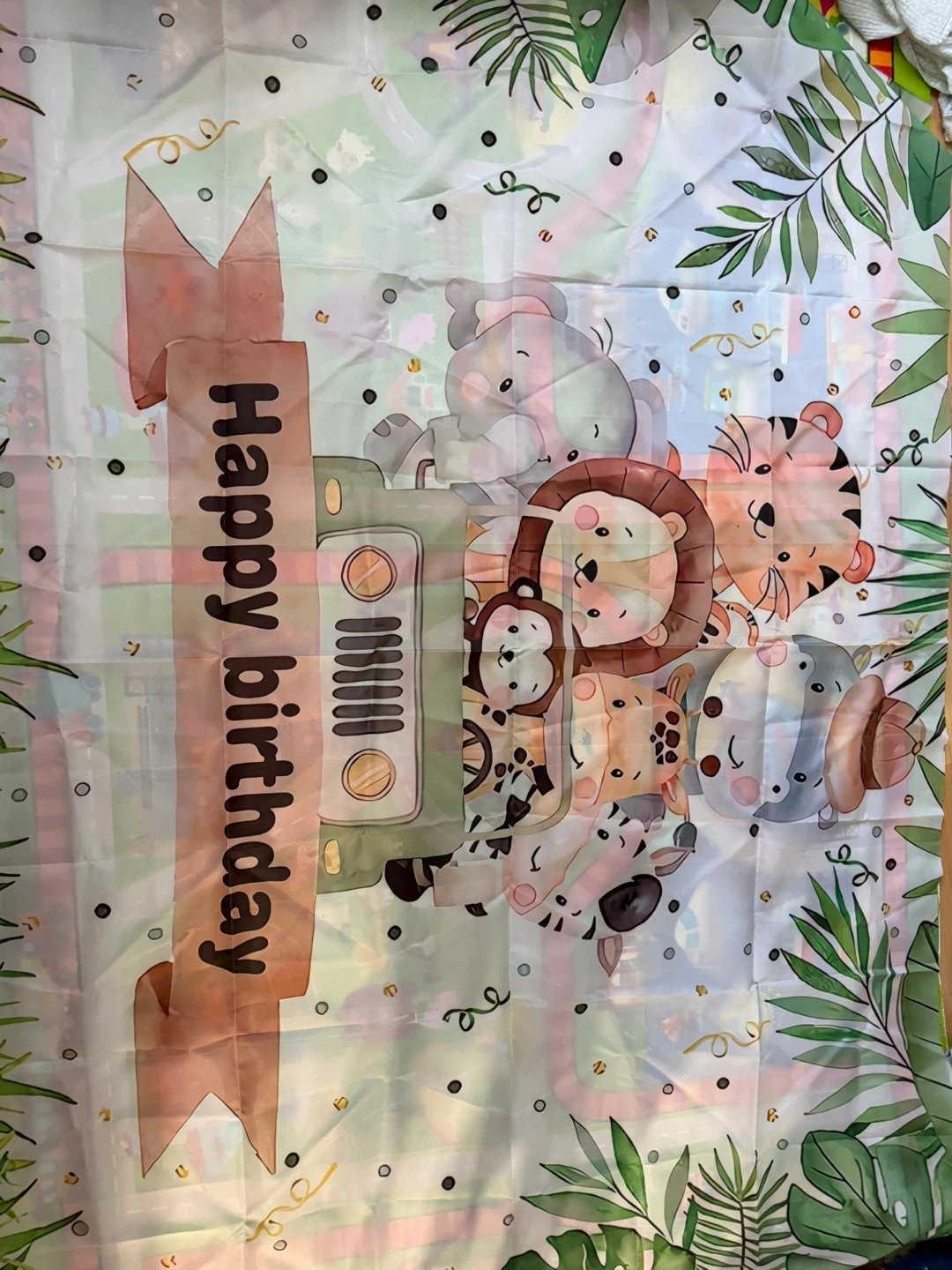 NEW Safari Animal Birthday Backdrop Banner - photo 2