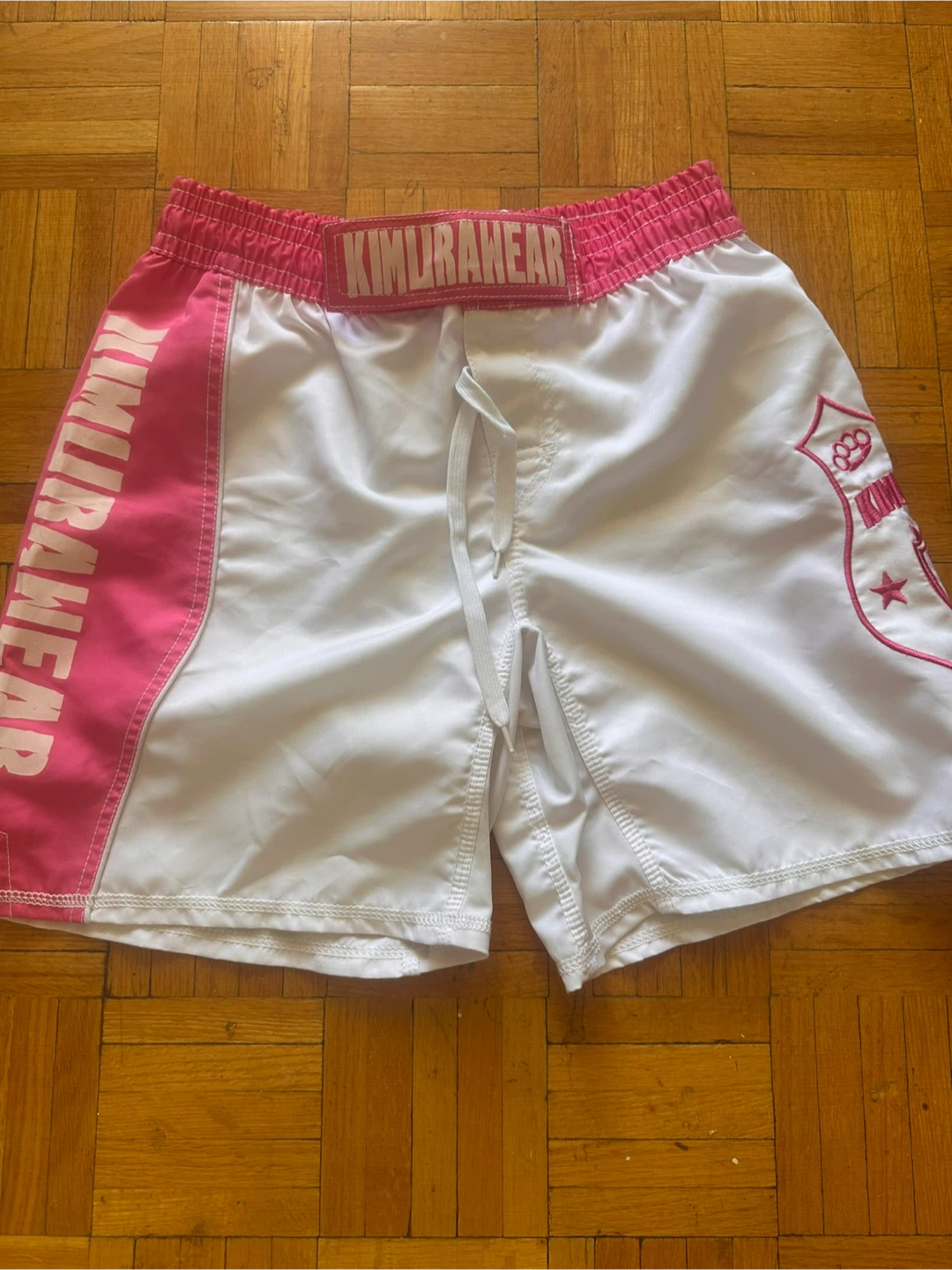 White & Pink Muay Thai Shorts woman size 8-10
