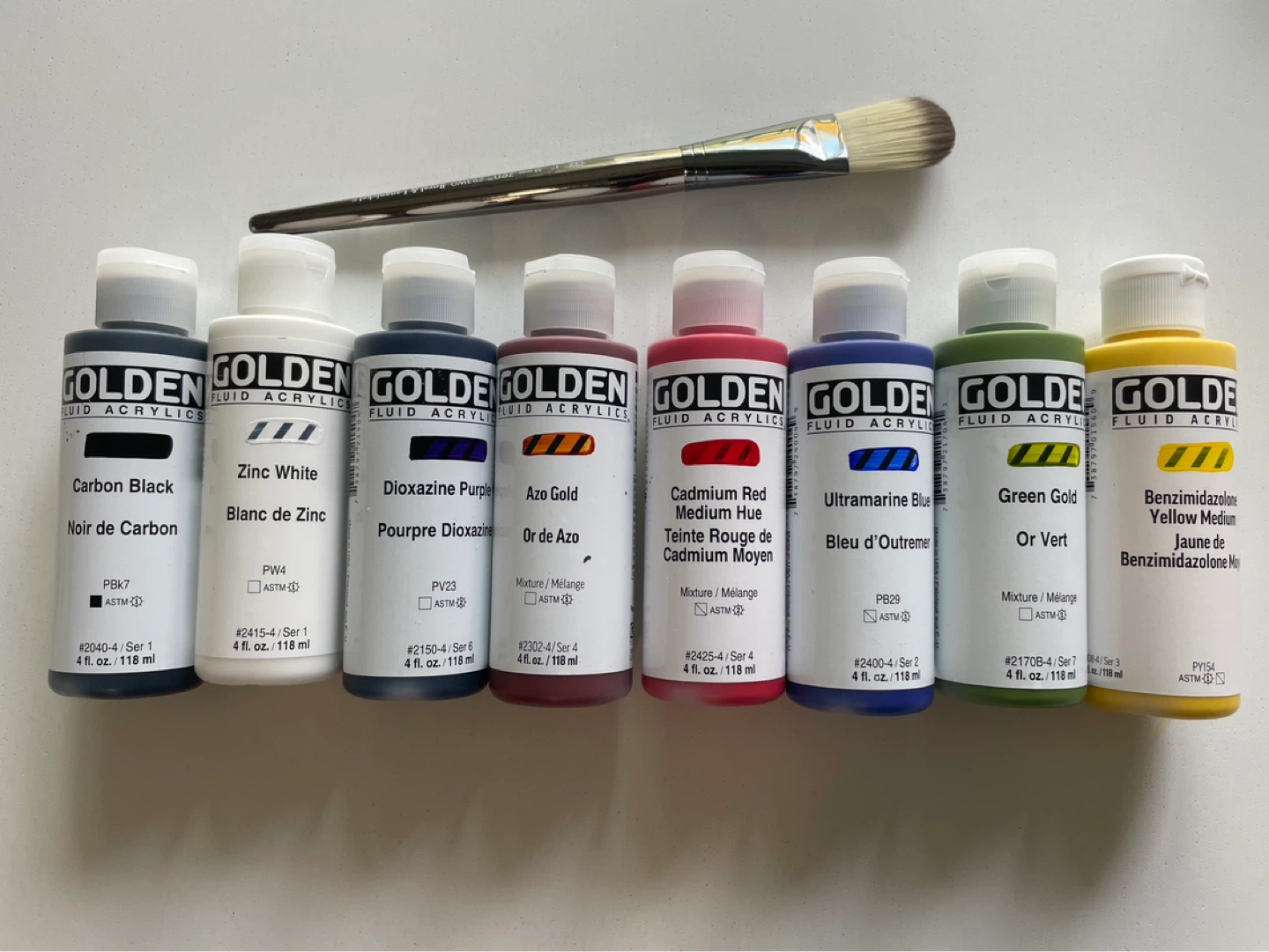 Golden Fluid Acrylic Paint Set with Brush
