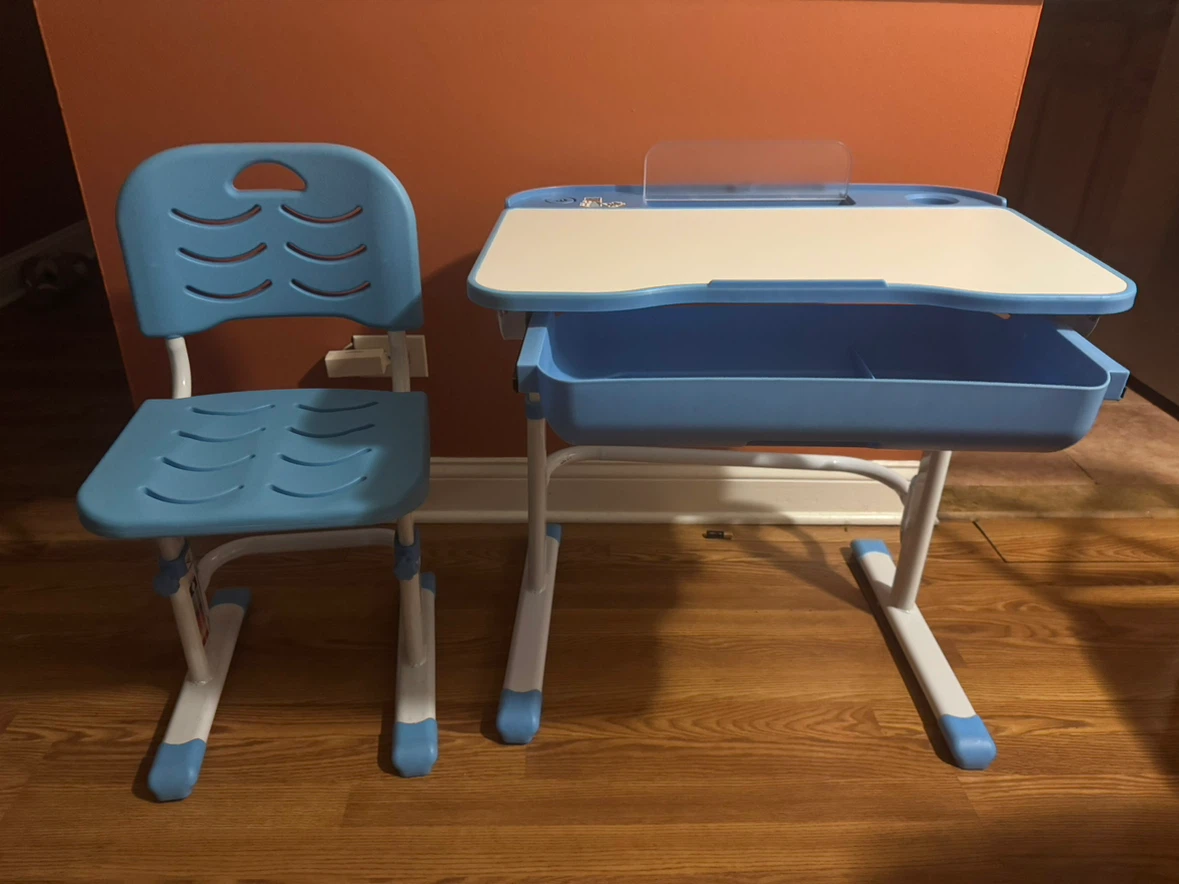 Kids Study Desk and Chair Set Blue - photo 4