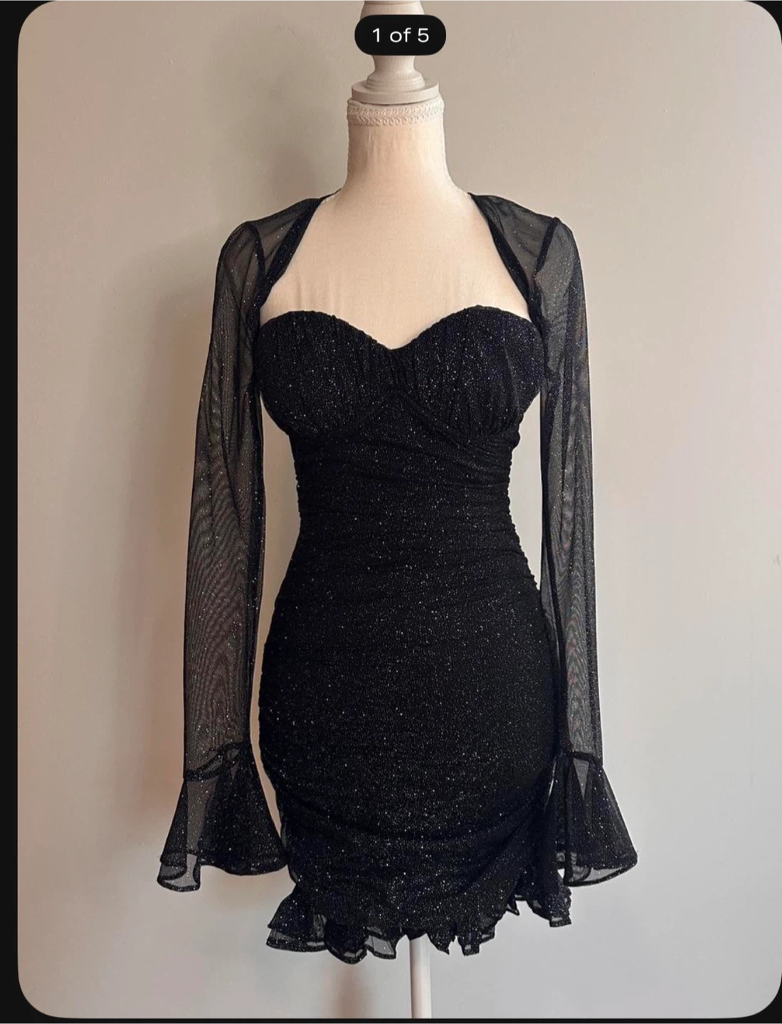 Windsor Black Sparkly Mesh Dress