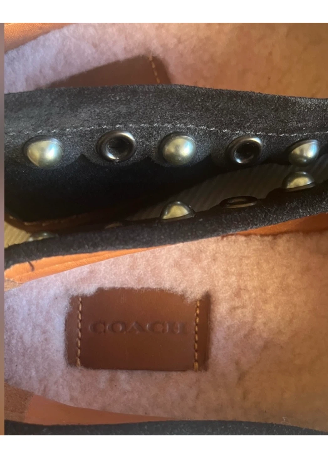 Coach Black Suede Moccasins with Studs and Charms - photo 2