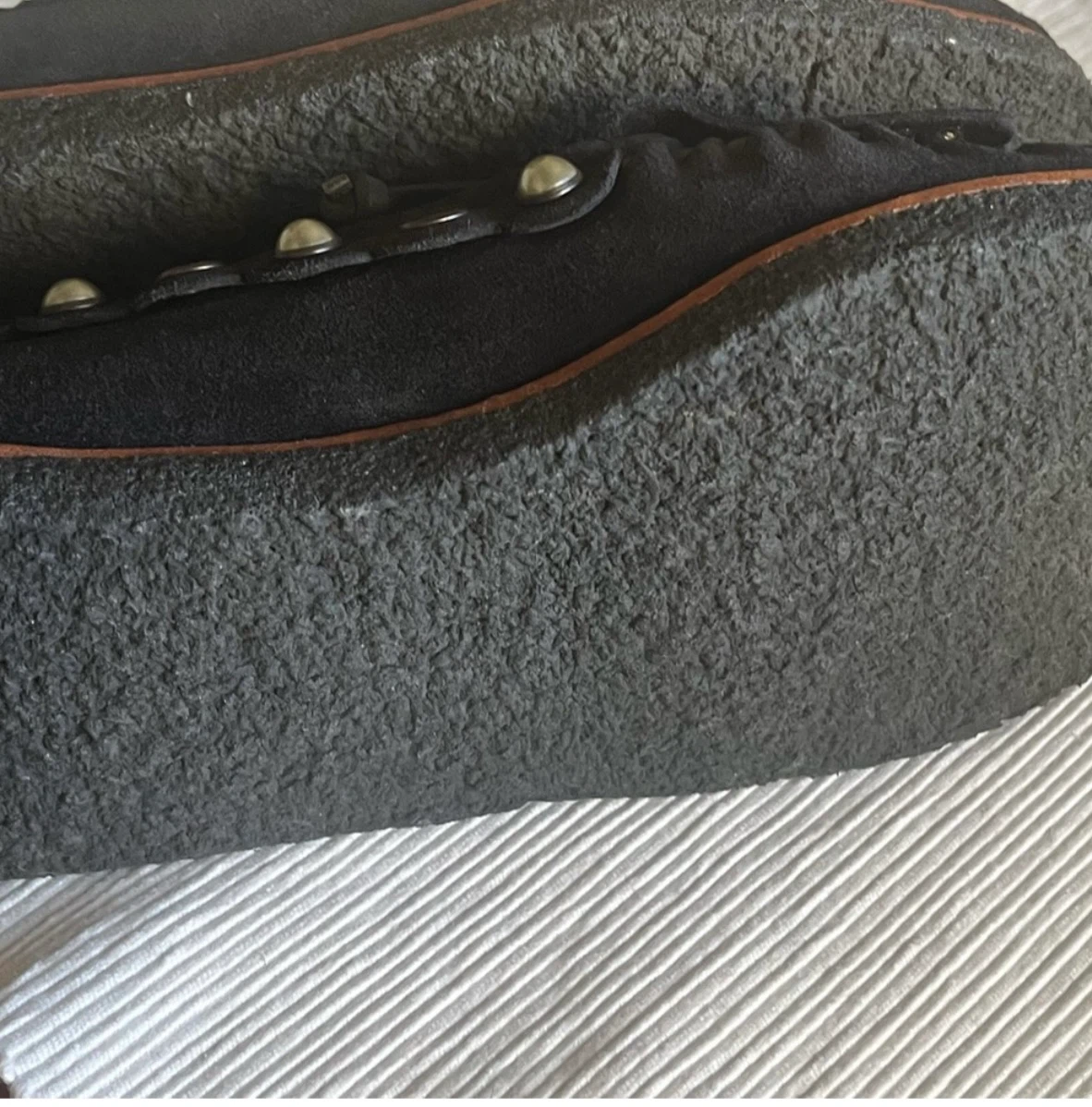 Coach Black Suede Moccasins with Studs and Charms - photo 4