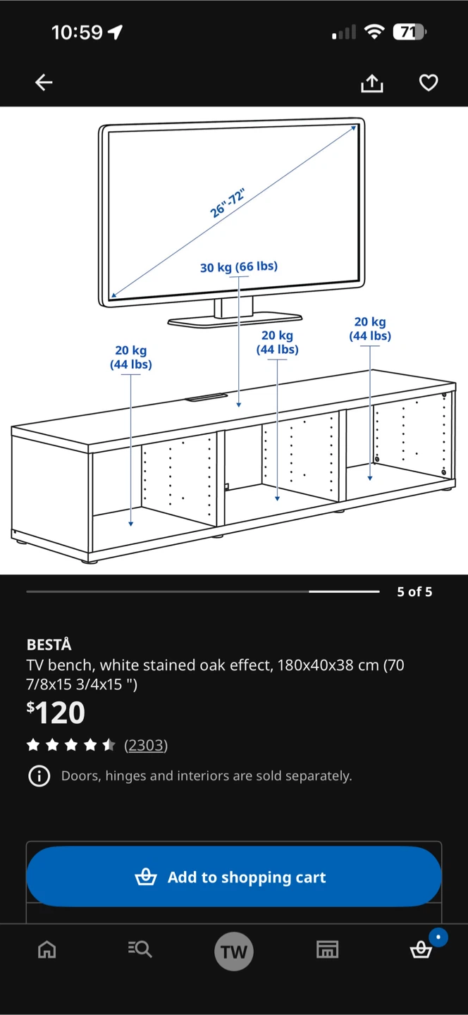 IKEA BESTÅ TV Bench - photo 4