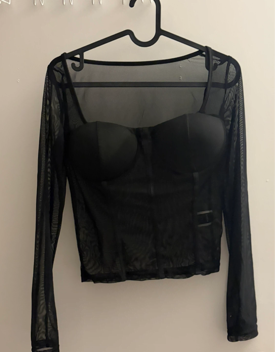 Black Mesh Corset Top
