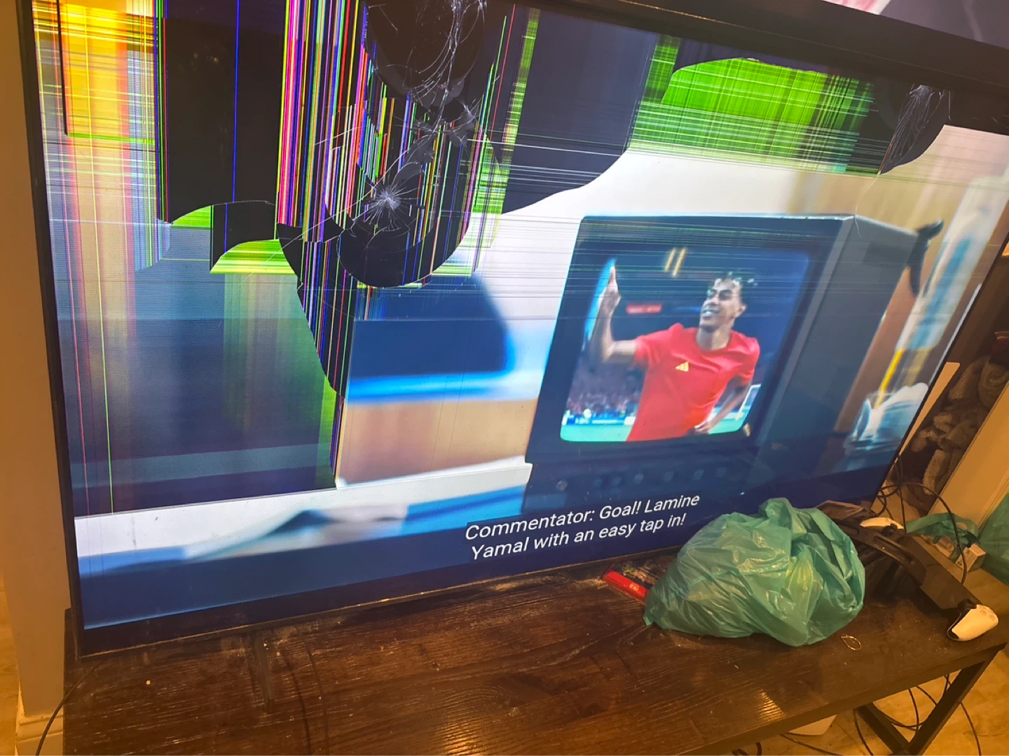65 inch Samsung broke screen still works