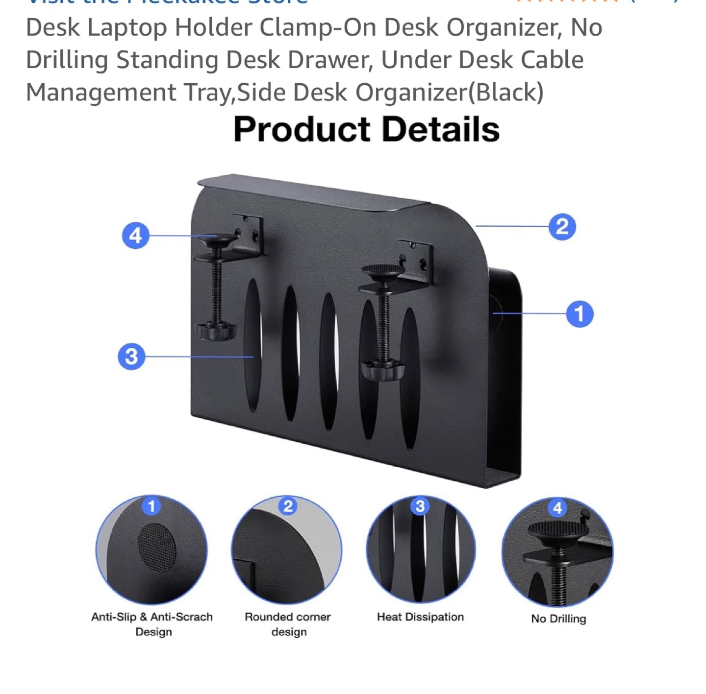 Clamp-On Desk Organizer for Laptop - photo 4