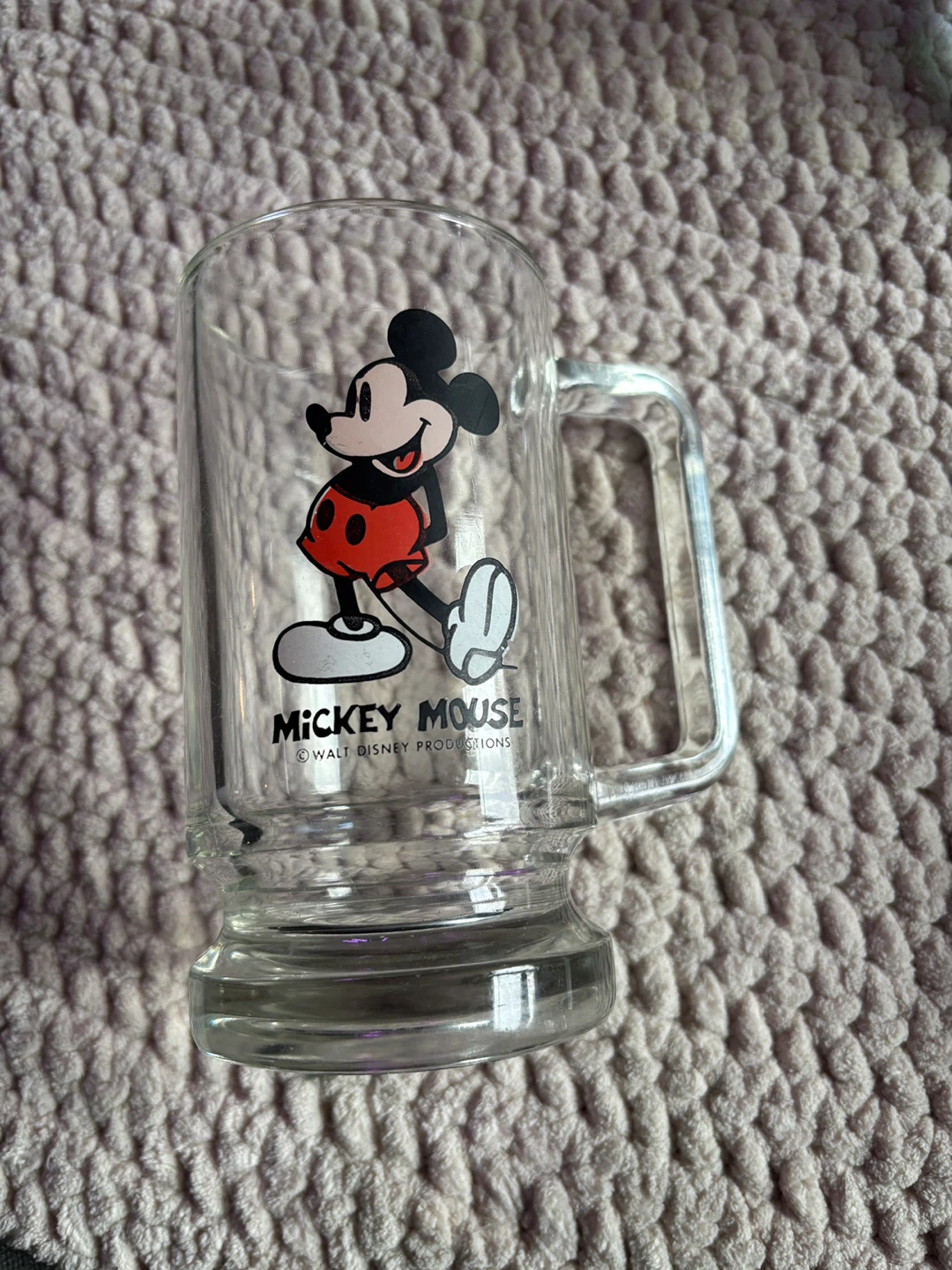 Mickey Mouse Glass Mug - Vintage beer stein