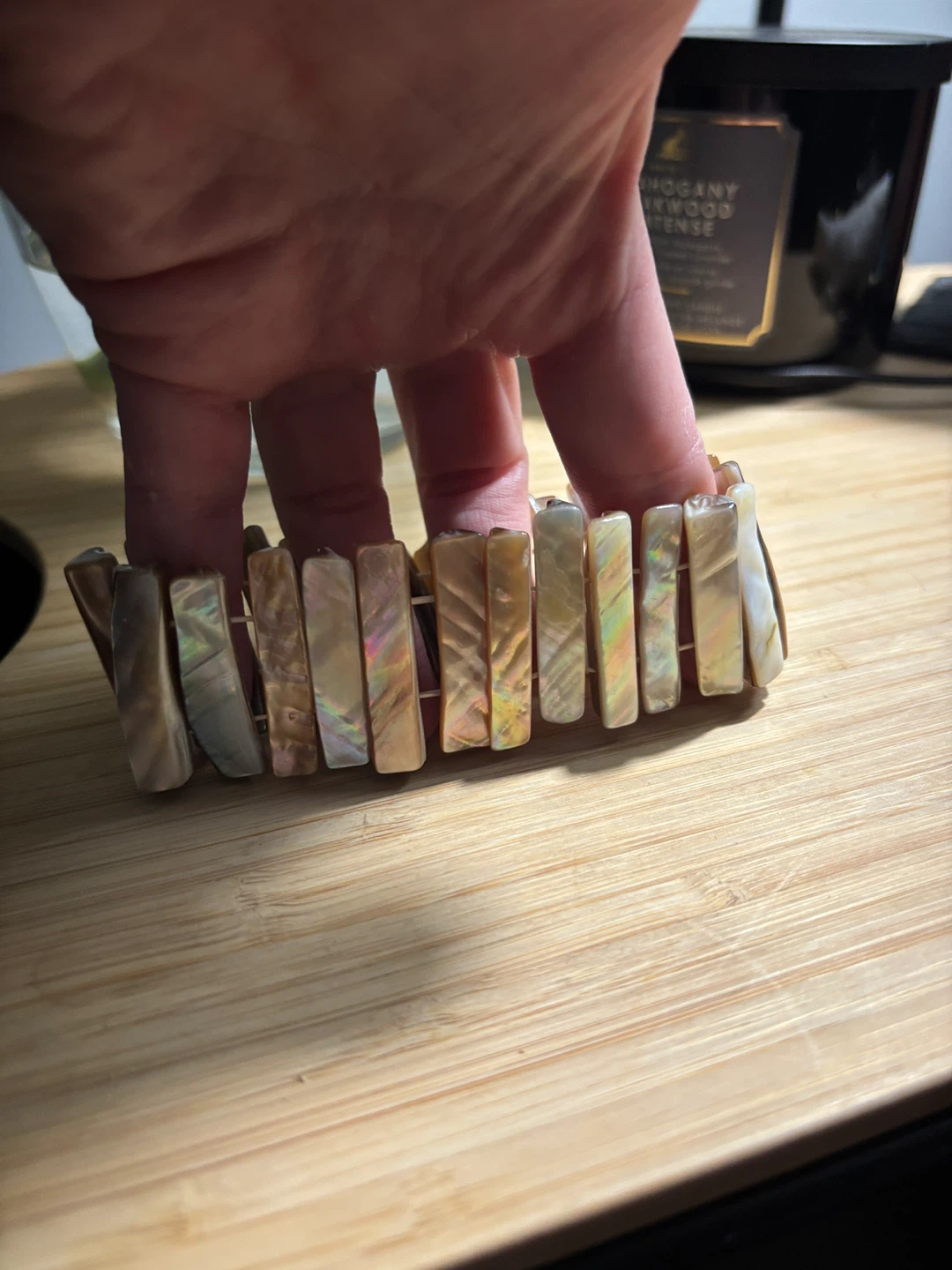 Stretch Bracelet with Shell Pieces - photo 3