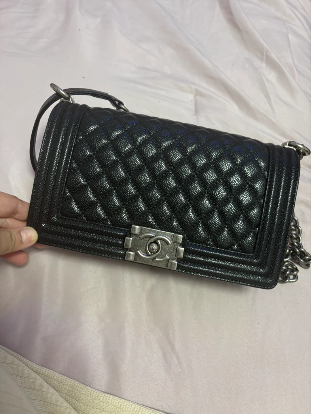 Black Quilted Flap Bag
