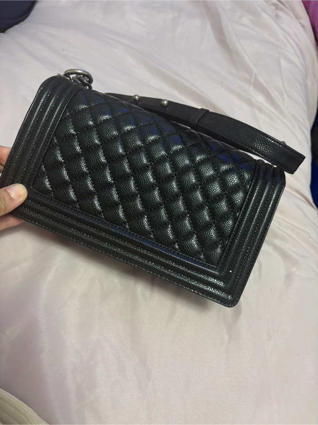 Black Quilted Flap Bag - photo 2