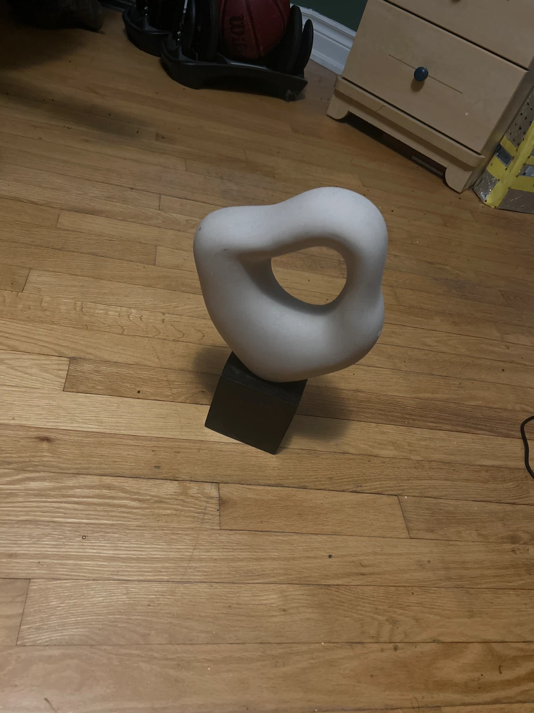 Modern Abstract Sculpture on Black Base