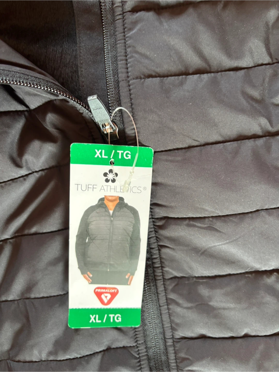 Ladies Tuff Athletics Black Puffer Hoodie Jacket XL/TG - photo 2