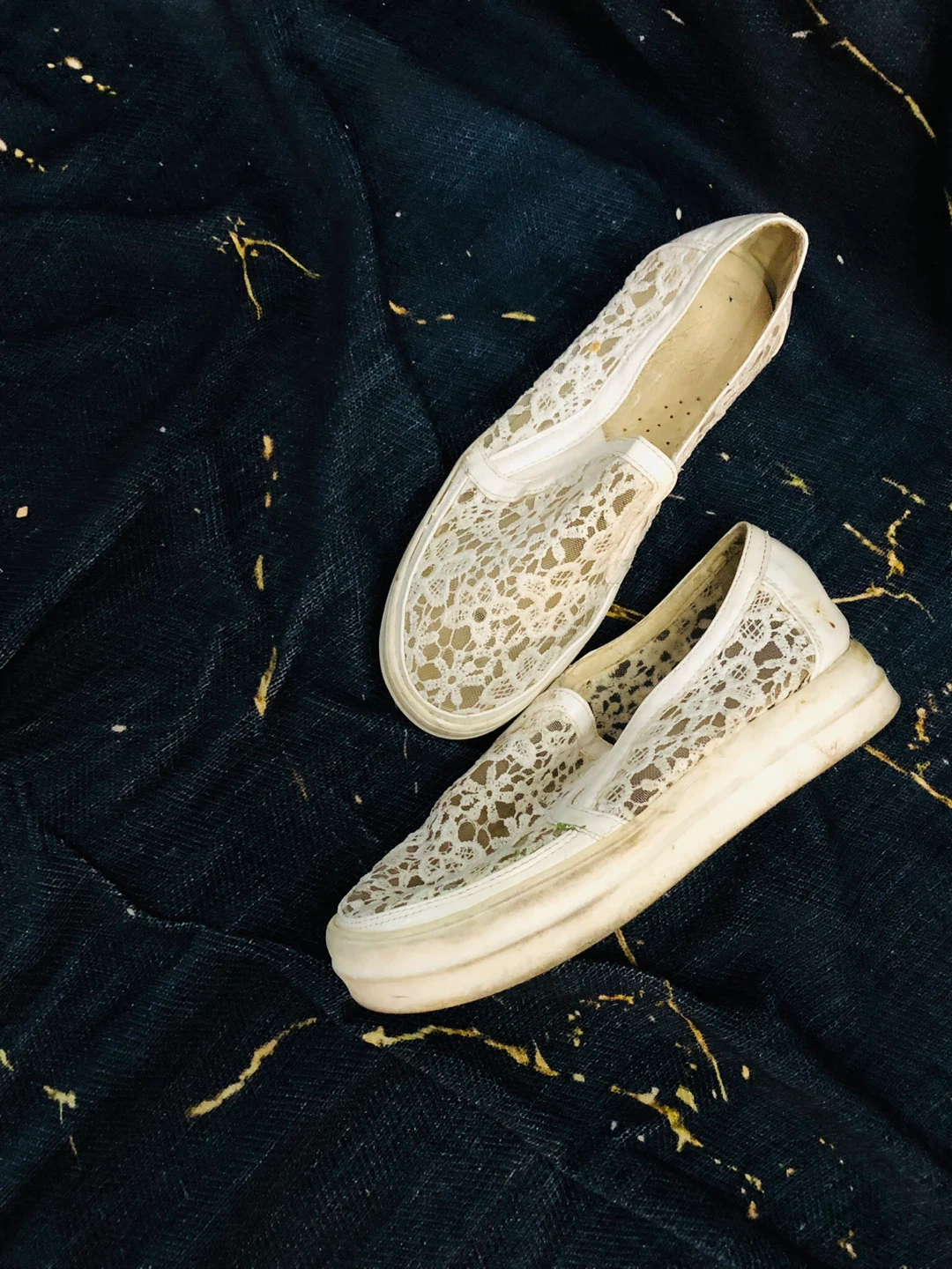 White Lace Slip-On Sneakers 8 - photo 2