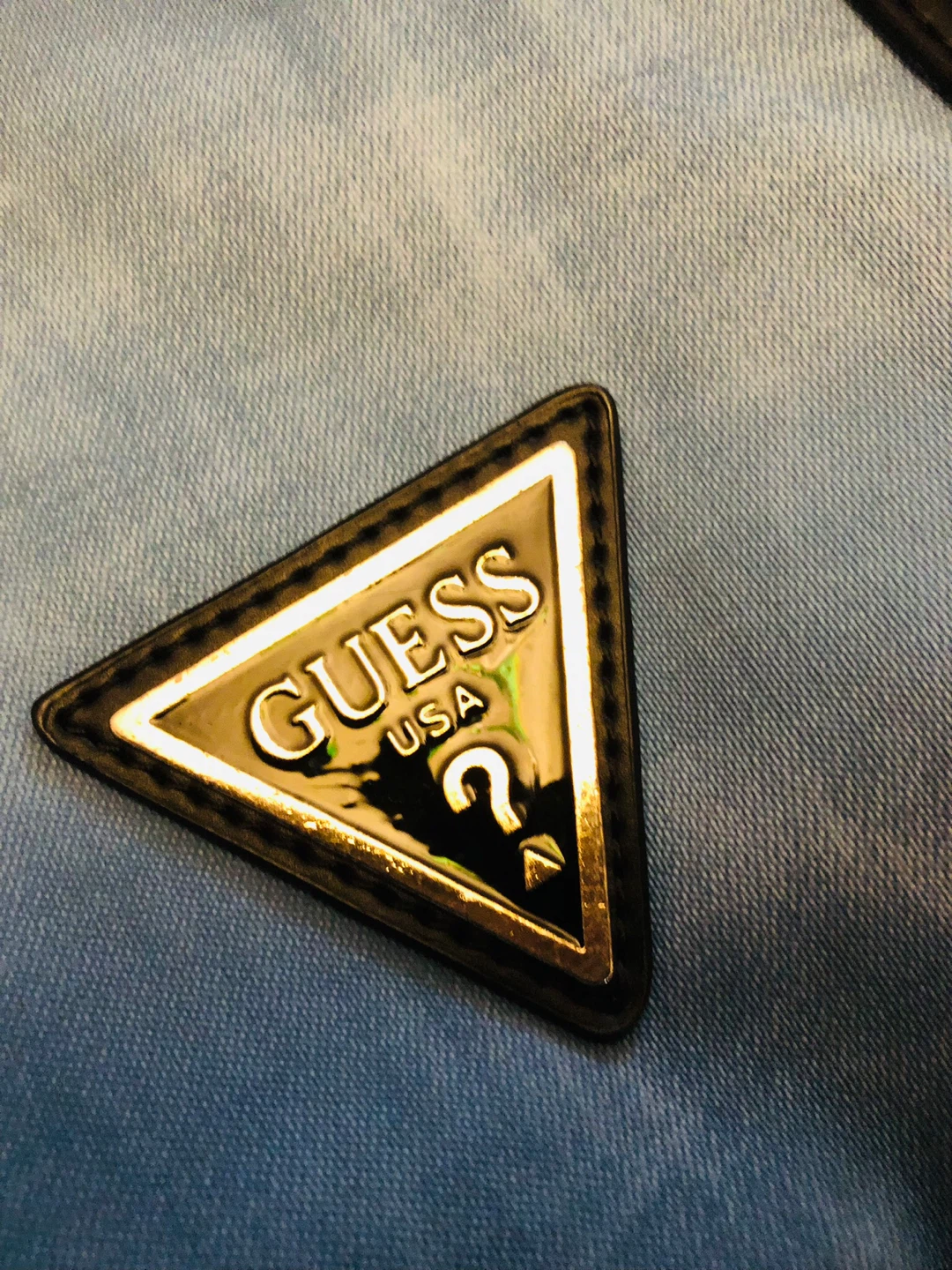 Guess bag blue jeans and leather - photo 2