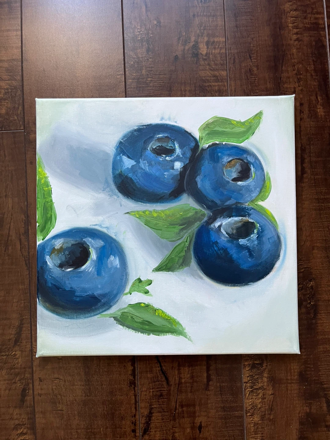 Oil Painting of Blueberries on Canvas
