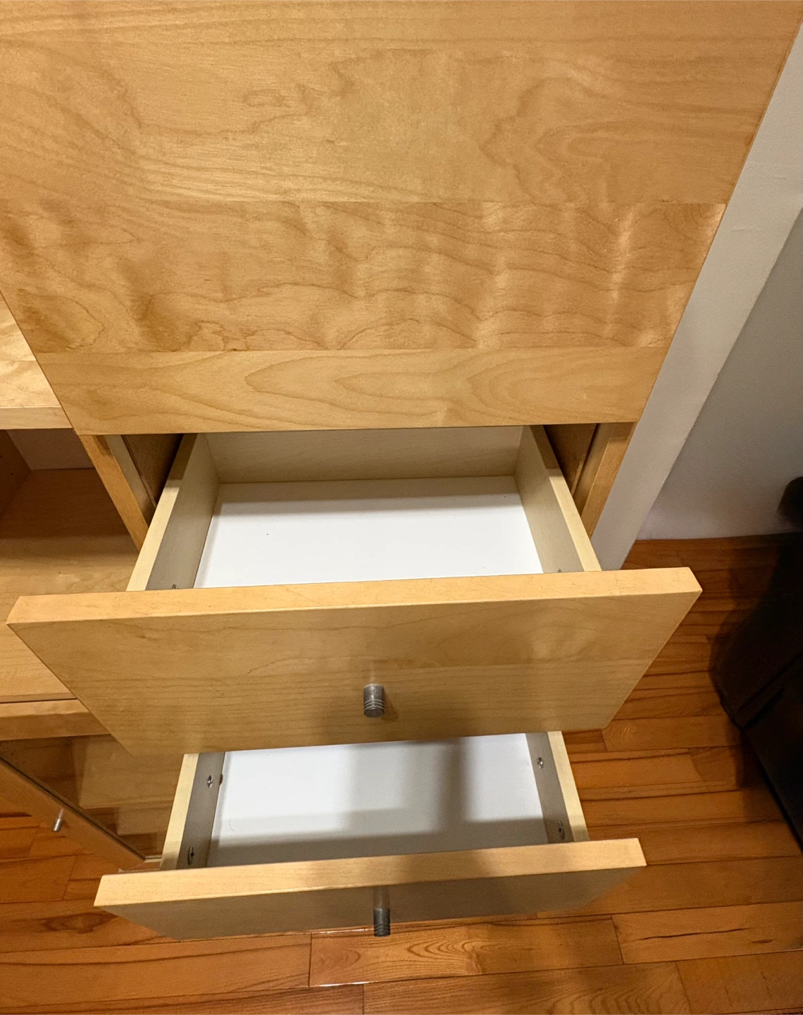 Wood Tall Storage Cabinet with Drawers and Glass Door - photo 4