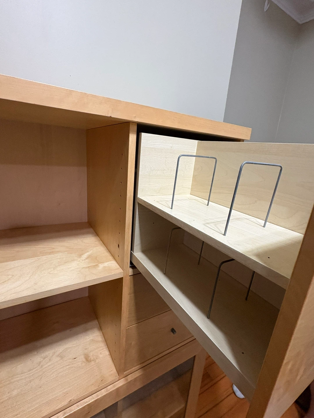 Wood Tall Storage Cabinet with Drawers and Glass Door - photo 5