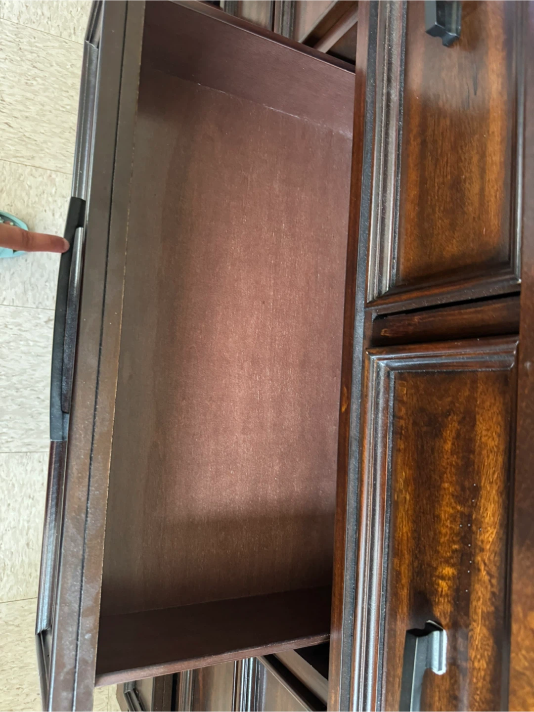 Dark Wood Dresser with 9 Drawers - photo 5