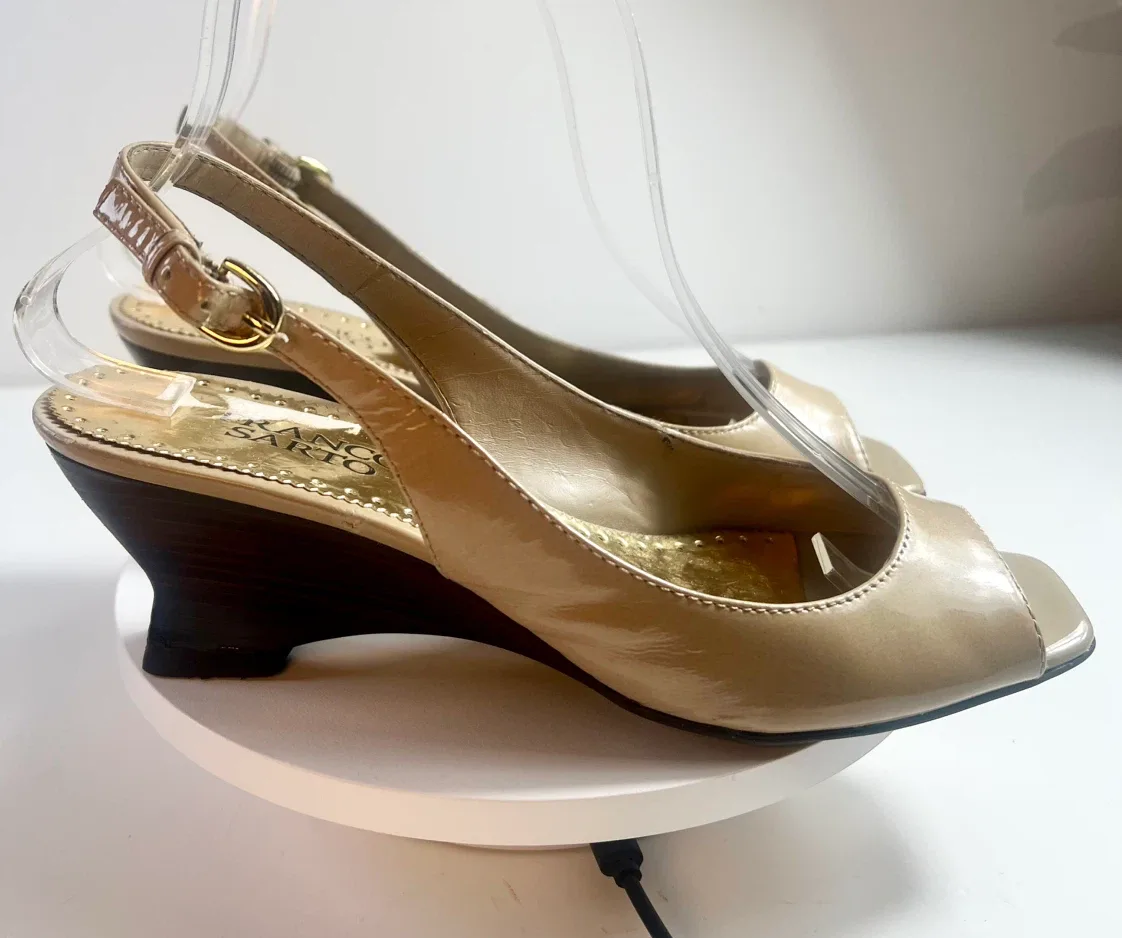 Franco Sarto Women's Beige Slingback Wedge Sandals - photo 3