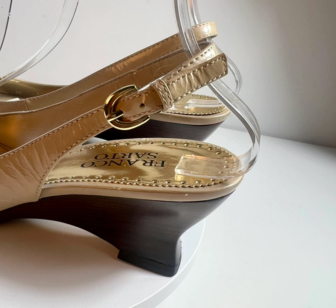 Franco Sarto Women's Beige Slingback Wedge Sandals - photo 4