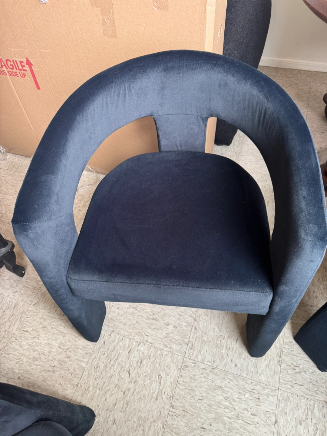 5 Black Velvet Dinning or Accent Chair