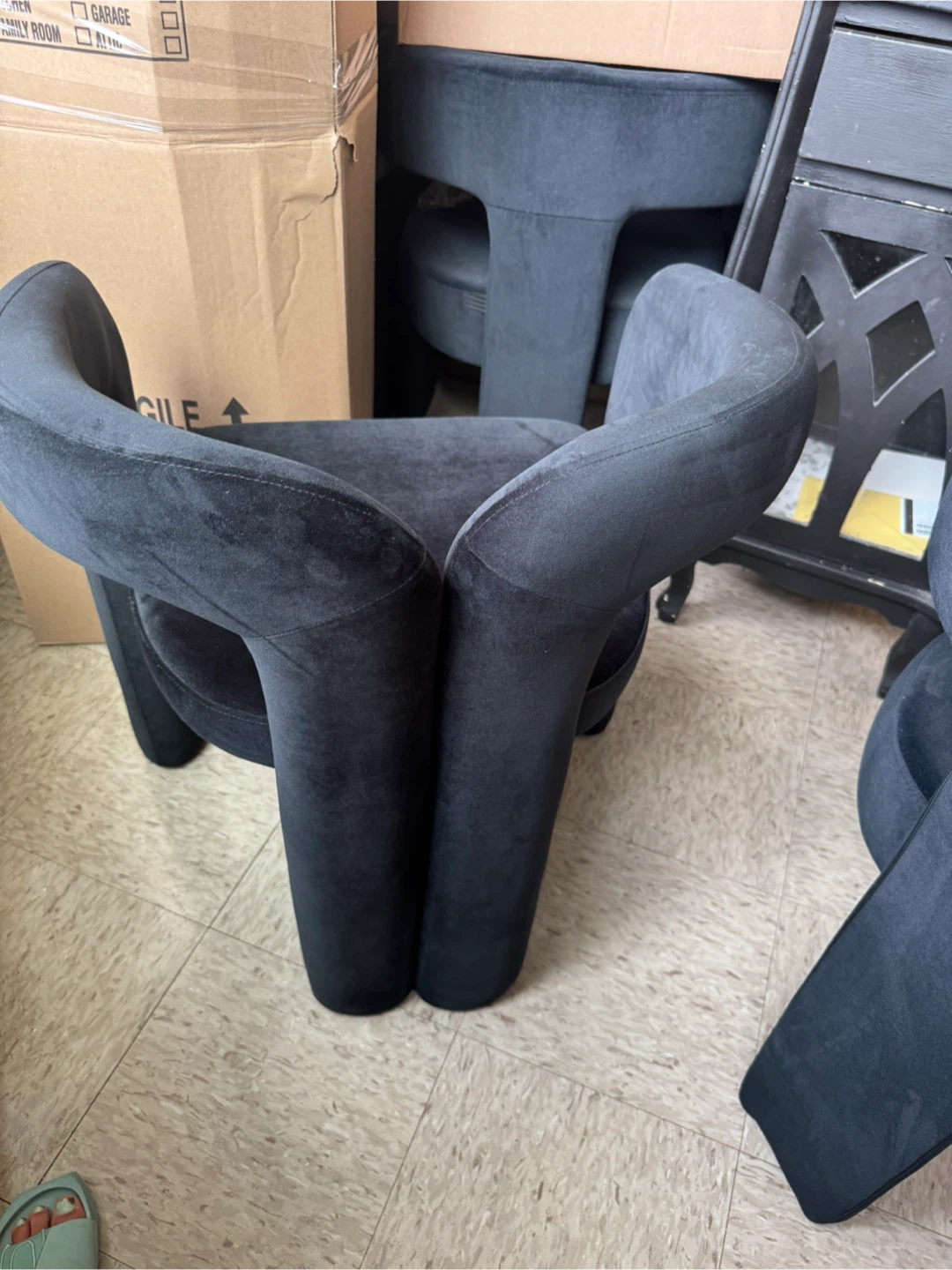 5 Black Velvet Dinning or Accent Chair - photo 5