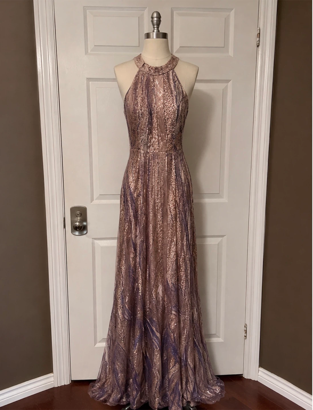 Sequin Halter Neck Formal Gown