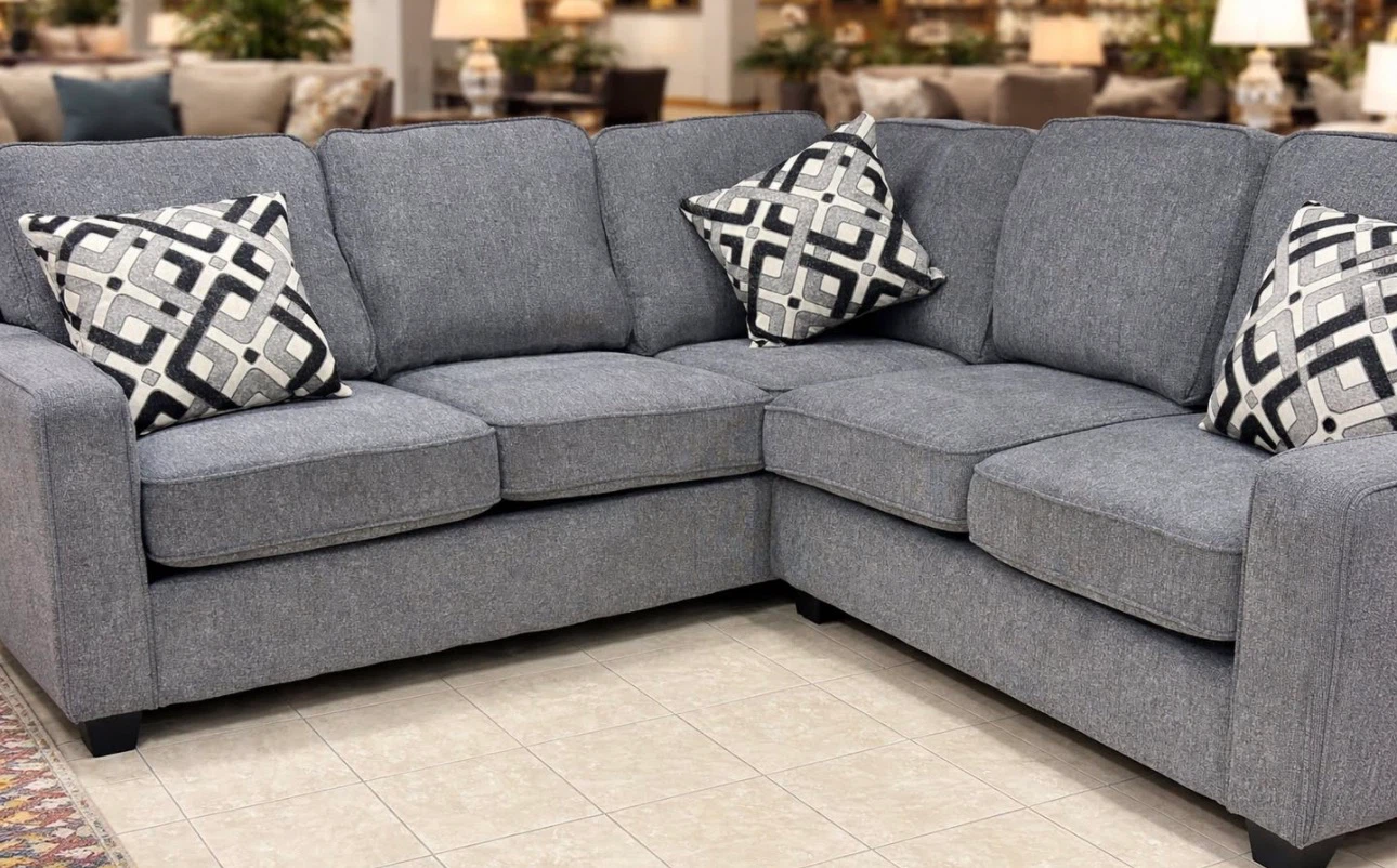 Modern Grey Sectional Couch — Brand New