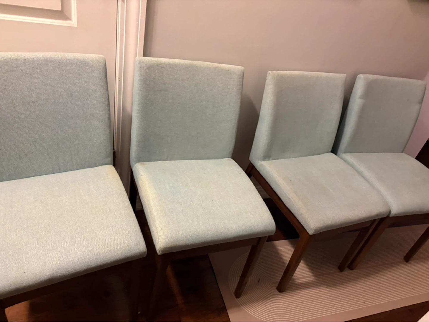 Light Green Upholstered Dining Chairs - Set of 4 - photo 3