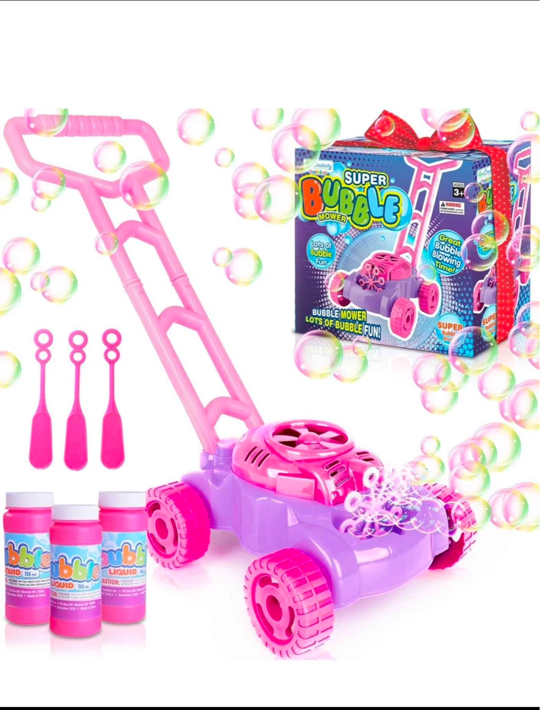 Super Bubble Mower with 2 Bubble Liquids