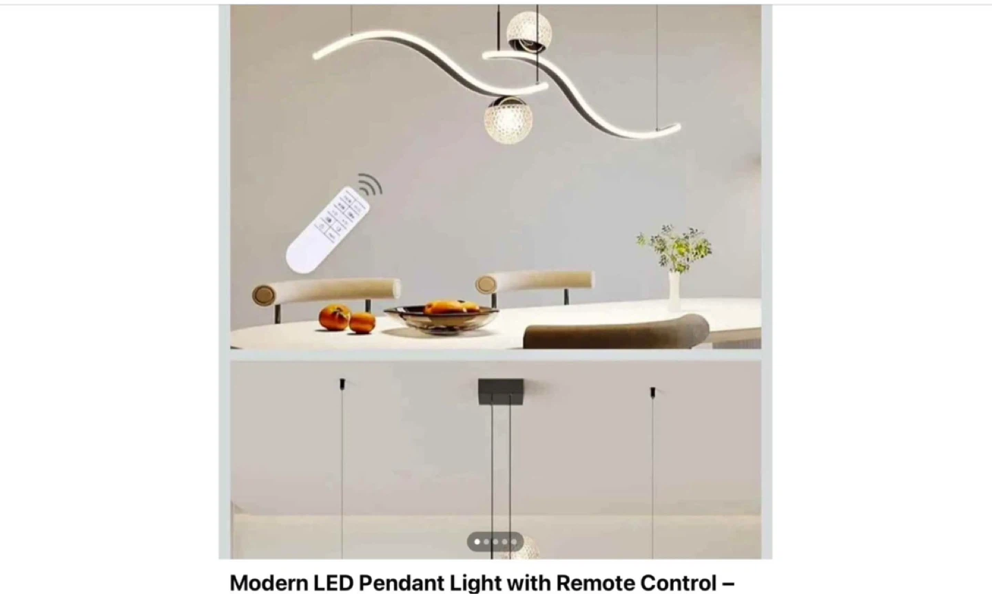 Modern LED Pendant Light with Remote Control - photo 4