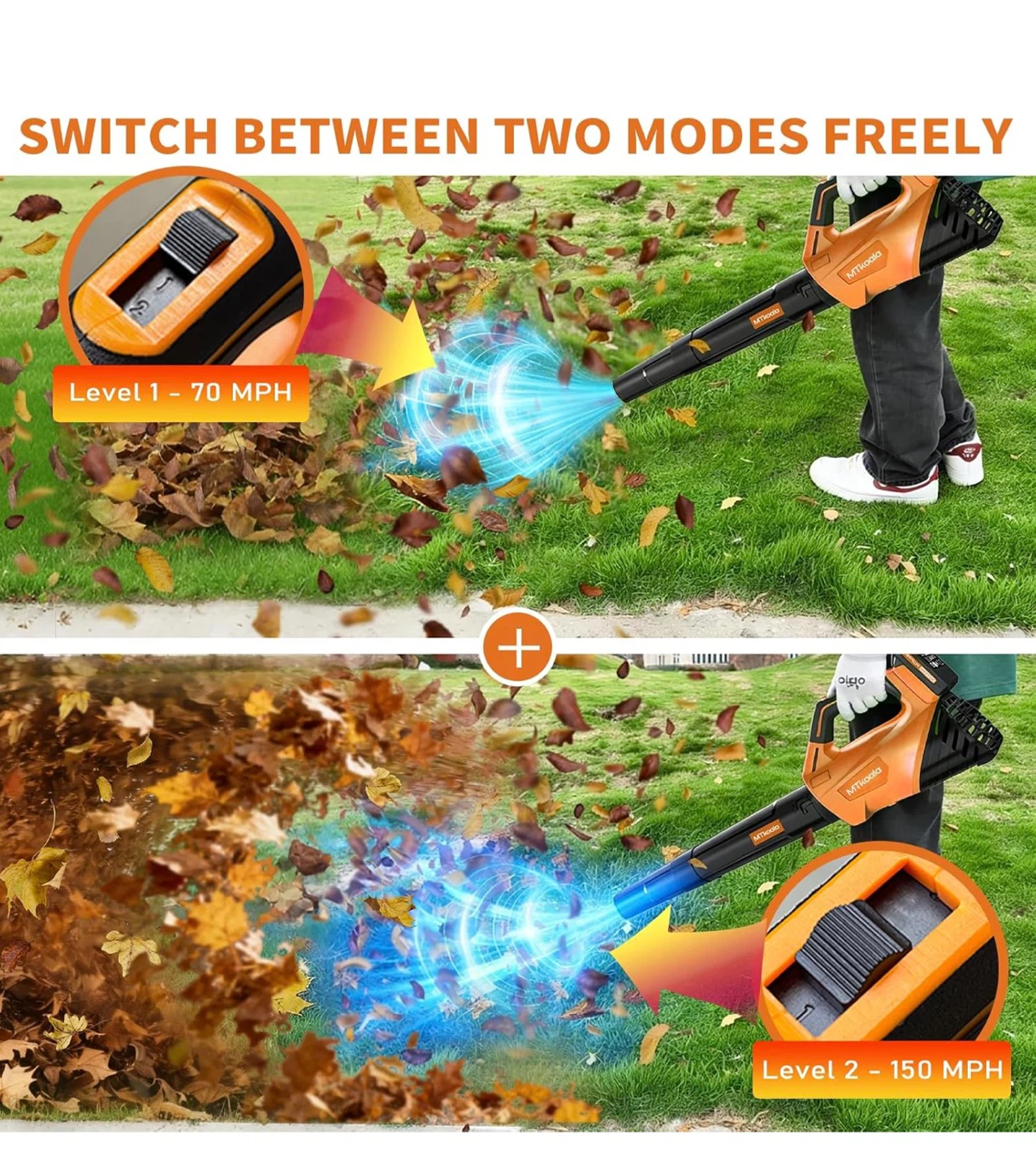 MTKoala Electric Leaf Blower Cordless with 2 Batteries L01 - photo 5